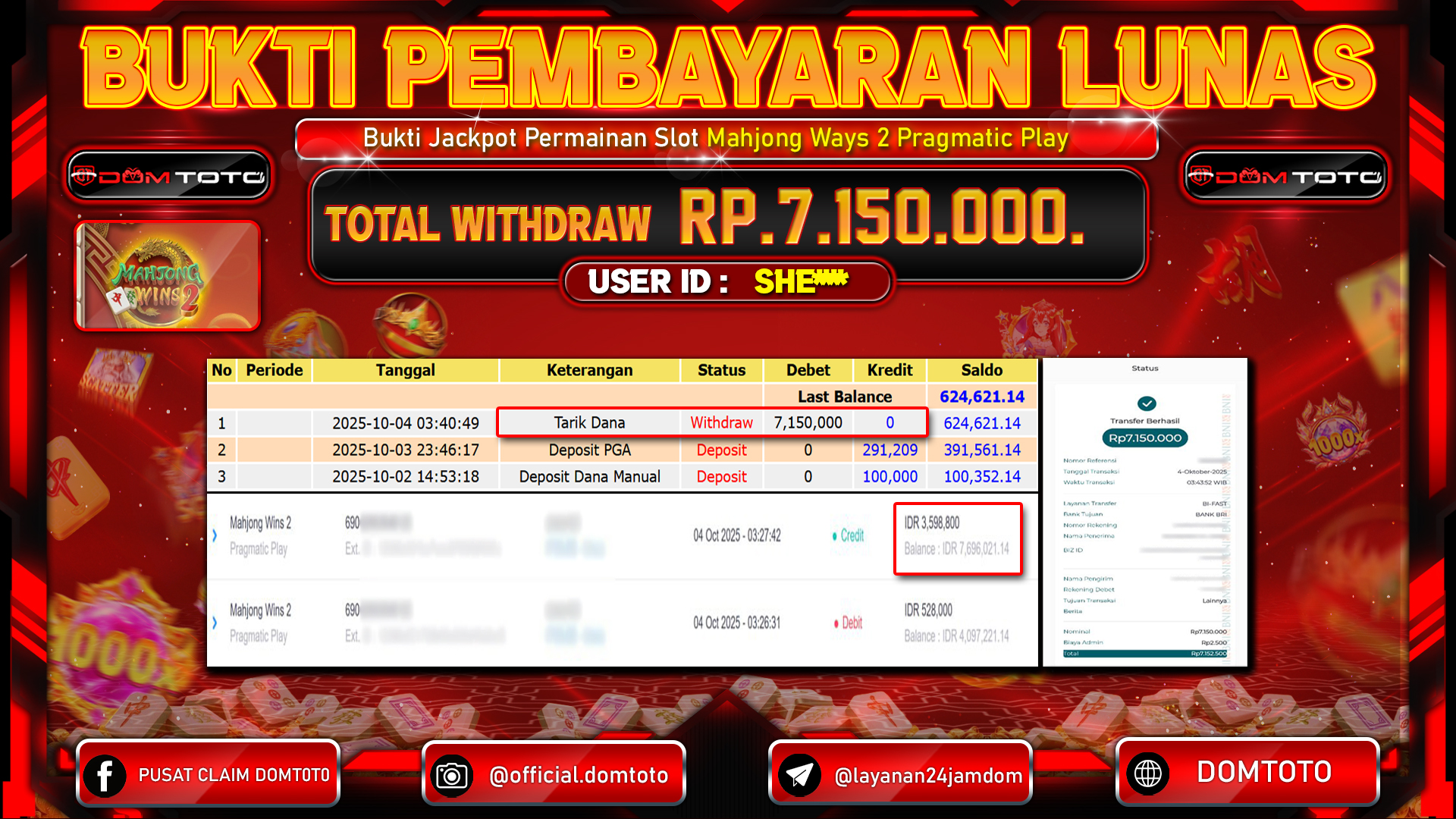 JACKPOT Slot Mahjong Wins 2 Pragmatic Play 04 OKTOBER 2025